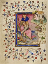 Saint Christopher. (From: Livre d'heures à l'usage de Rome), Between 1409 and 1419.