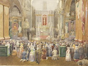 Interior of a Church during Mass, 1845.