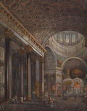 Interior view of the Kazan Cathedral in St. Petersburg, 1850s.