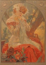 Poster for Lefèvre-Utile. Sarah Bernhardt in the role of Melissinde in La Princesse Lointaine by E