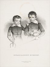 Ernst (1822-1844) and Eduard (1823-1896) Eichhorn, two little violinists, 1831.