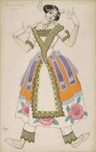 Costume design for the Ballet La Nuit ensorcelée by F. Chopin and L. Aubert, 1923.