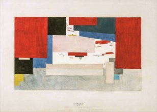 Suprematism. Curtain outline for the Unemployment Committee meeting, 1919.