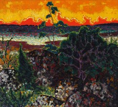 Landscape with red cloud, 1913-1914.
