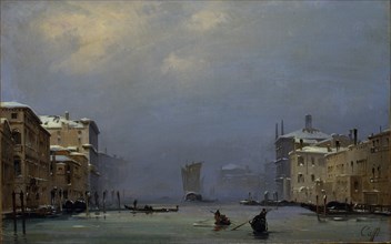 Snow and fog on the Grand canal, c. 1840.