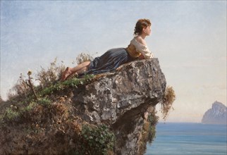 La fanciulla sulla roccia a Sorrento (The girl on the rock in Sorrento), 1871.