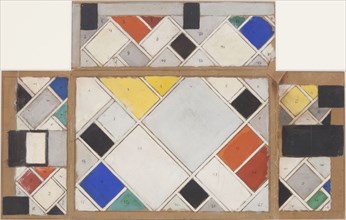 Design for ceiling and walls of Café Aubette in Strasbourg , 1926-1927.