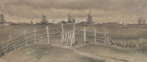 Windmills at Dordrecht (Weeskinderendijk), 1881.