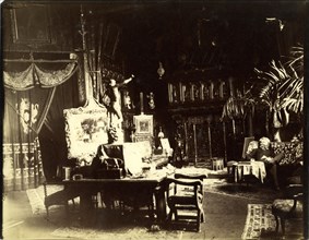 Mihàly Munkàcsy (1844-1900) in his workshop, c. 1890.