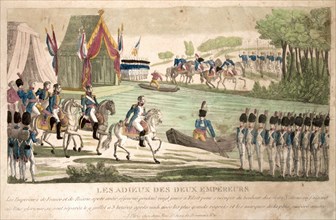 Farewell of Napoleon and Alexander I at Tilsit on July 1807, ca 1808.