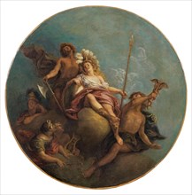Minerva surrounded by Mercury, Diana, Apollo and Vulcan.