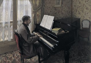 Young Man Playing the Piano (Martial Caillebotte), 1876.