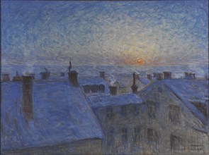 Sunrise over the Rooftops. Motif from Stockholm , 1903.