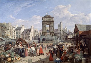 Le Marché et la fontaine des Innocents, 1822.