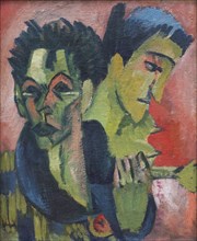 Self-Portrait with girl, 1914-1915.