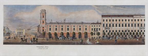 Nevsky Prospekt and City Duma in Saint Petersburg, 1830s.
