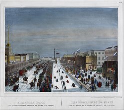 Russian Ice Mountain on the Admiralty Square in St. Petersburg, 1850s.