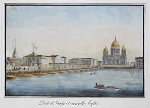 View of the Saint Isaac's Bridge in Petersburg, 1824.
