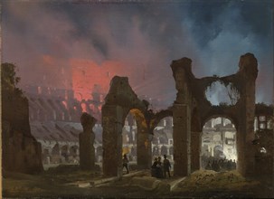 Rome's Colosseum illuminated, 1864.