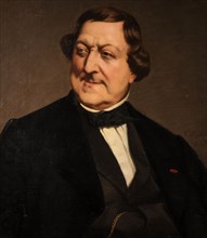 Portrait of the composer Gioachino Antonio Rossini (1792-1868), 1874. Creator: D'Ancona, Vito (1825-1884).