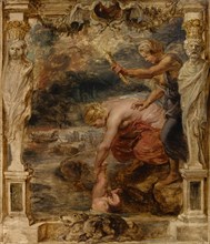 Thetis Dipping the Infant Achilles into the River Styx, c.1635. Creator: Rubens, Pieter Paul (1577-1640).
