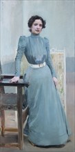 Clotilde in a grey dress, 1900. Creator: Sorolla y Bastida, Joaquín (1863-1923).