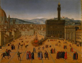 Girolamo Savonarola's execution on the Piazza della Signoria in Florence in 1498, Early 17th cen.. Creator: Anonymous.