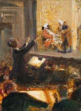 Ernst Edler von Schuch conducts the Rosenkavalier by Richard Strauss, 1912. Creator: Sterl, Robert (1867-1932).