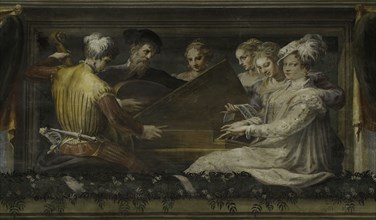 Concert with violin, lute and spinet, 1550-1552. Creator: Niccolò dell'Abate (1509/12-1571).