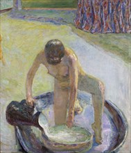 Nude Crouching in the Bathtub (Nu accroupi au tub), 1918. Creator: Bonnard, Pierre (1867-1947).
