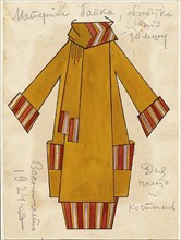 Design for a dress, 1924. Creator: Popova, Lyubov Sergeyevna (1889-1924).