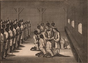 Baptism of black slaves, 1757. Creator: Anonymous.