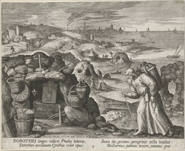 Saint Dorotheus of Gaza as a hermit, 1600. Creator: Vos, Maerten, de (1532-1603).