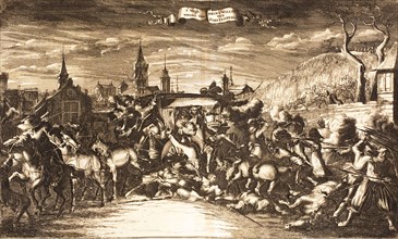 William Egon of Fürstenberg attacked in his coach in Cologne in 1674, 1675. Creator: Anonymous.