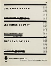 Title page: Die Kunstismen. (The Isms of Art) by El Lissitzky und Hans Arp, 1925. Creator: Lissitzky, El (1890-1941).