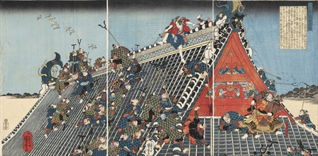 Horyu Tower, from the series Nanso Satomi Hakkenden (Tale of the Eight Dogs), c1840.