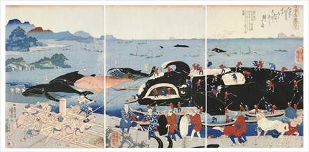 Catching Whales at Goto and Hirado in Hizen Province or Kishu Province, from the series Nihon meisan