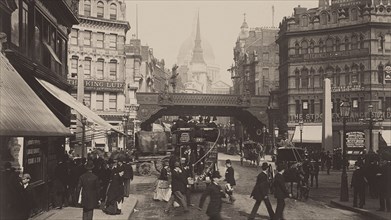 Fleet Street and Ludgate Circus in London, Second Half of the 19th century.