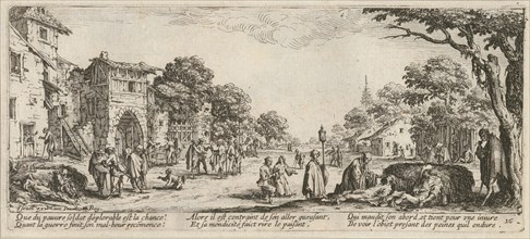The Miseries and Misfortunes of War, folio 16: Dying Soldiers by the Roadside, 1633.