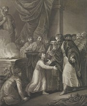 Mieszko I of Poland receives the tonsure, Late 18th century.