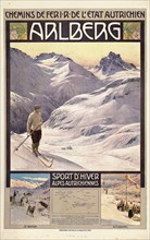 Travel poster advertising winter sports in Arlberg, Austra, c1910.