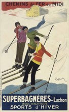 Cappiello, affiche pour la station de ski Luchon-Superbagnères, 1929