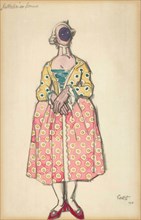 Costume design for the ballet "The Good-Humoured Ladies" by Scarlatti, 1916.
