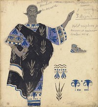 Costume design for the ballet Hélène de Sparte by E. Verhaeren and D. de Séverac, 1912.