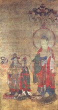 Greeting the Righteous Man on the Way to the Pure Land of Amitabha (Thangka), 12th century.
