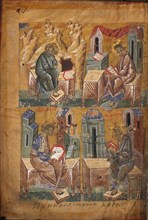 The Four Evangelists (Manuscript illumination from the Gospel Book), ca 1401.