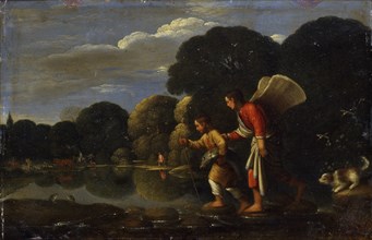 Tobias and the Archangel Raphael returning with the Fish, End of 16th century.