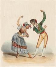 Dolores Serral and Mariano Camprubí dances the Bolero, c1840.