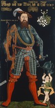 Portrait of Wilhelm Frölich. Full-length portrait with coat of arms of the family Frölich, 1549.