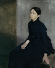 Portrait of a young woman. The artist's sister Anna Hammershøi, 1885.